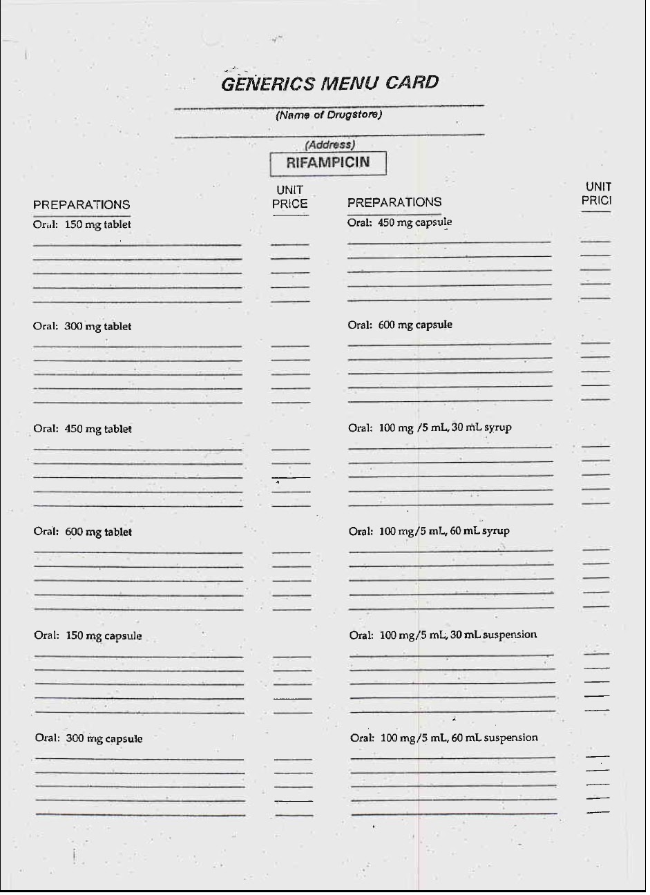 PHARMACY Generics Menu Cards pharmacy-generics-menu-cards