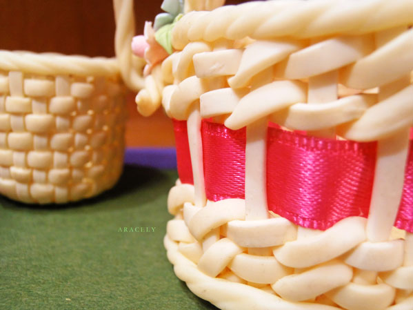 porcelana fria souvenirs tejido canastas