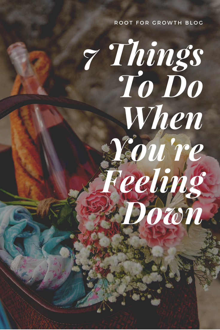 Feeling down? Read this post to get ideas to feel better. From walking out in nature and journaling this is a list of things to do when you're feeling down.