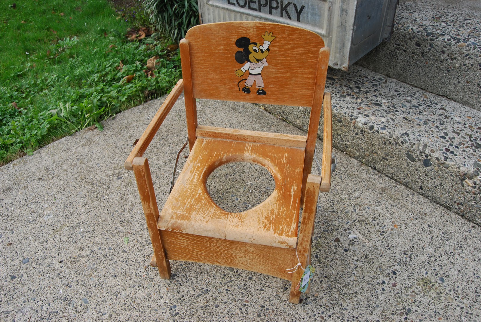 Lucky & Lou's Second Hand News Folding Wooden Potty Chair 16