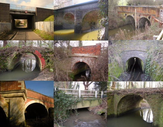 Image: montage of photographs of North Mymms bridges taken by Peter Miller