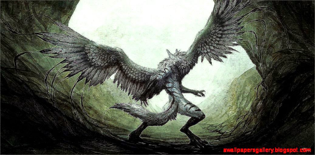 Fantasy Winged Wolf Furry Picture Wallpaper Wallpapers