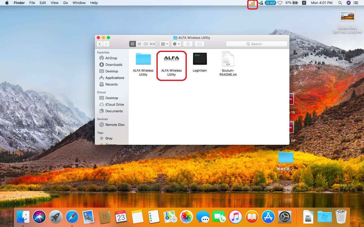 setup alfa awus036h on mac