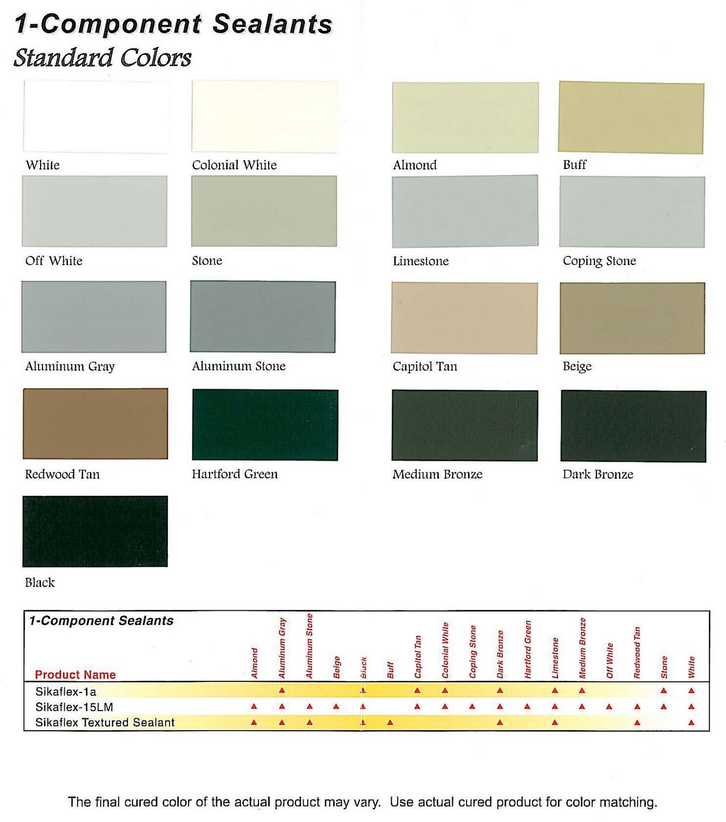 Atlas Supply: Sika Color Chart