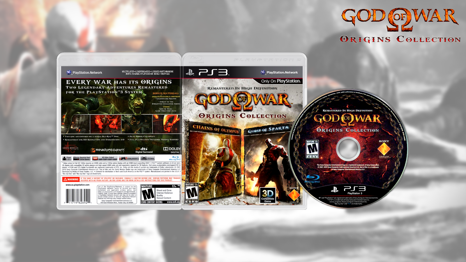 GODDY GAMES GOD OF WAR ORIGINS COLLECTION HD REMASTERED PS3 BCUS