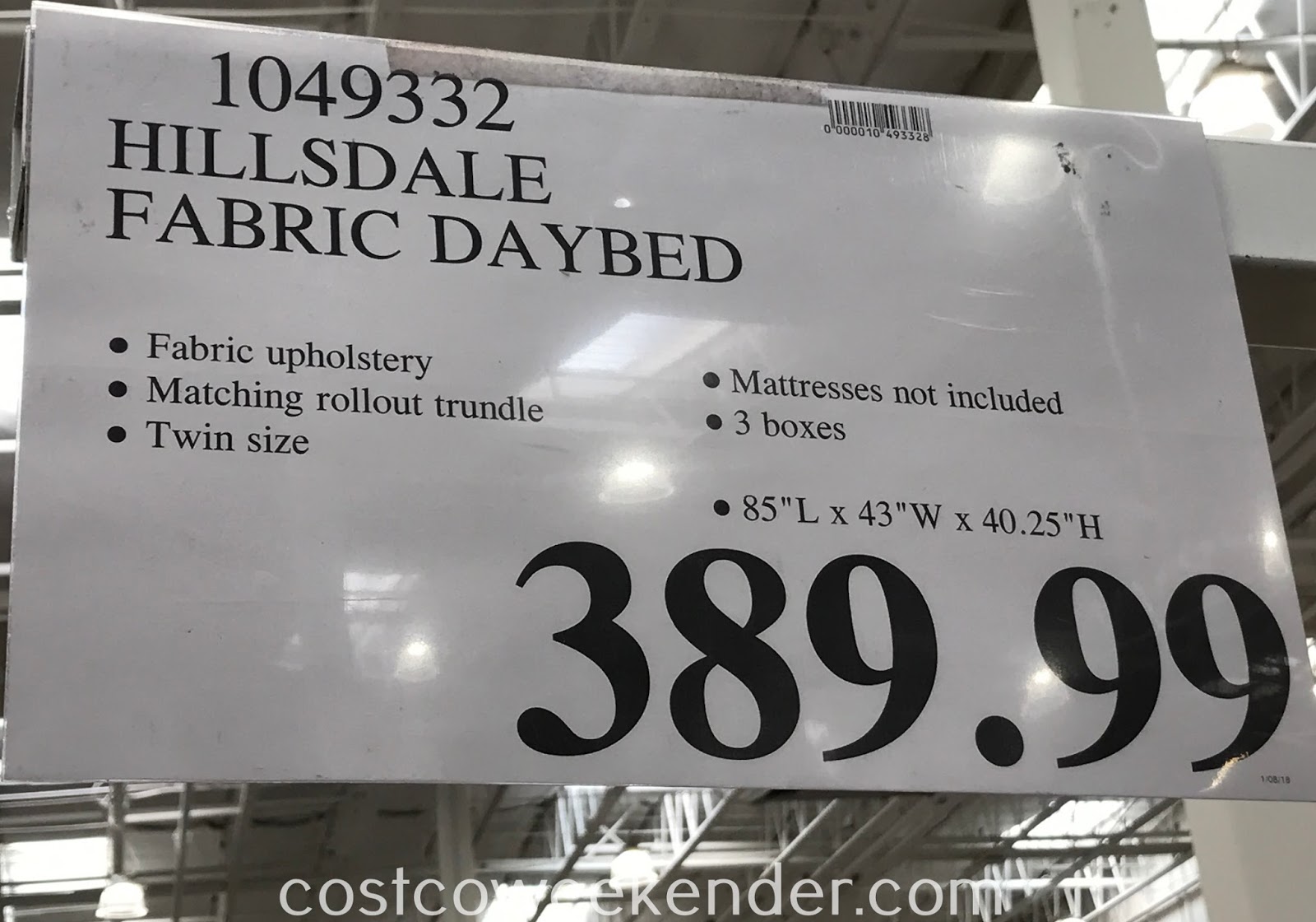 Hillsdale Fabric Daybed with Matching Trundle Costco Weekender