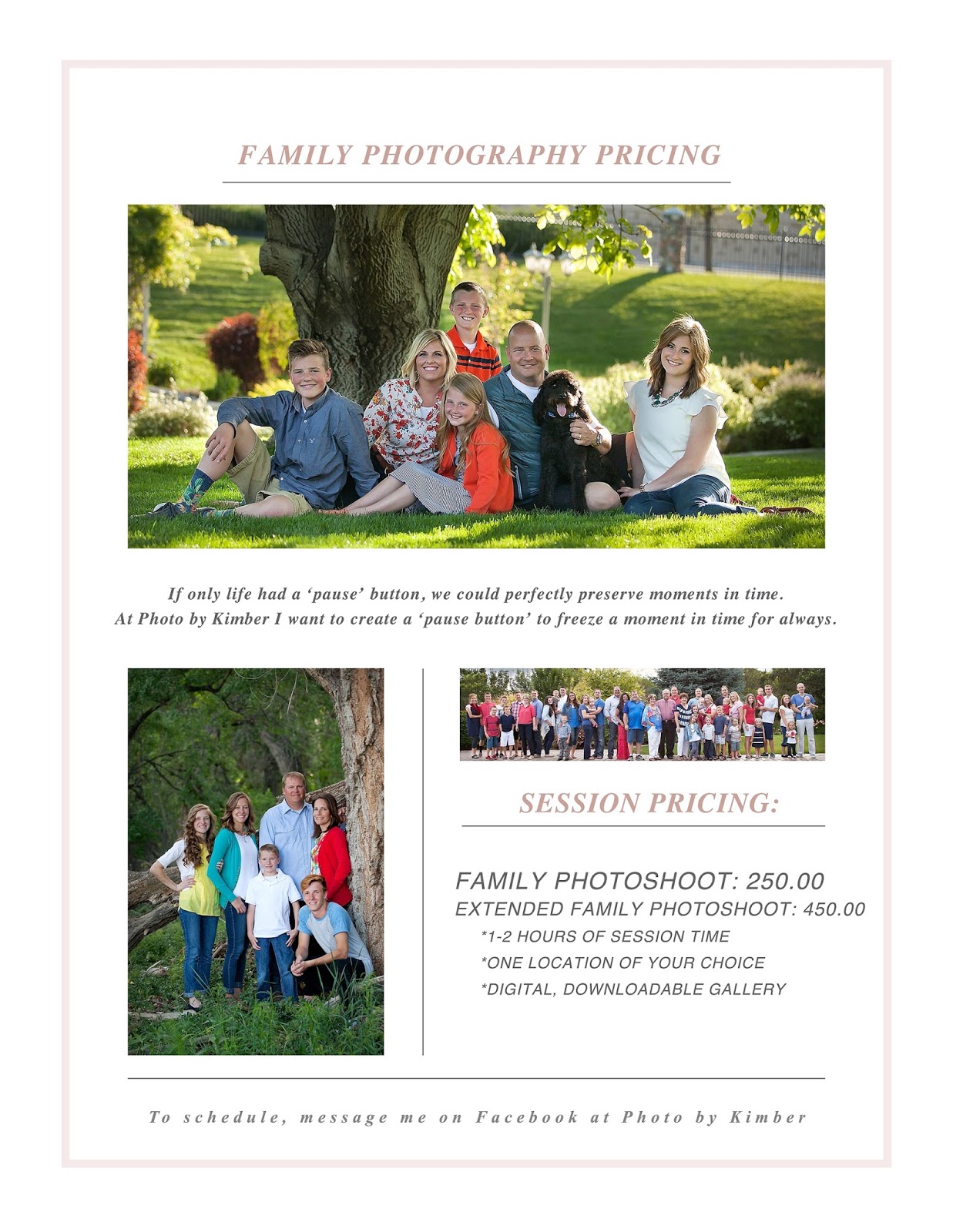 photo session pricing photo session pricing