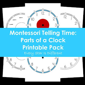 Montessori Telling Time: Parts of a Clock Printable Pack