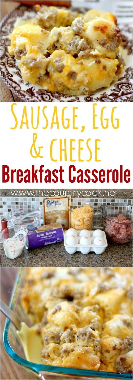 Sausage, Egg & Cheese Biscuit Casserole HEALTHY RECIPES IDEAS UPDATE