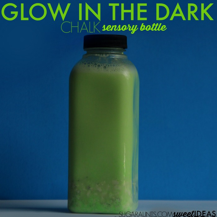 Glow in the dark chalk sensory bottle: how to make a sensory bottle and why sensory bottles are great for self-regulation needs. Glow in the dark chalk sensory bottle: how to make a sensory bottle and why sensory bottles are great for self-regulation needs.