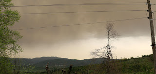 A storm races past across the valley A storm races past across the valley