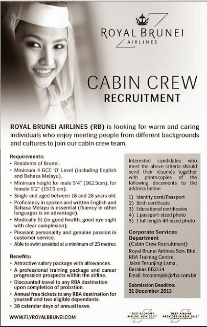 Royal brunei airlines job vacancy 2013