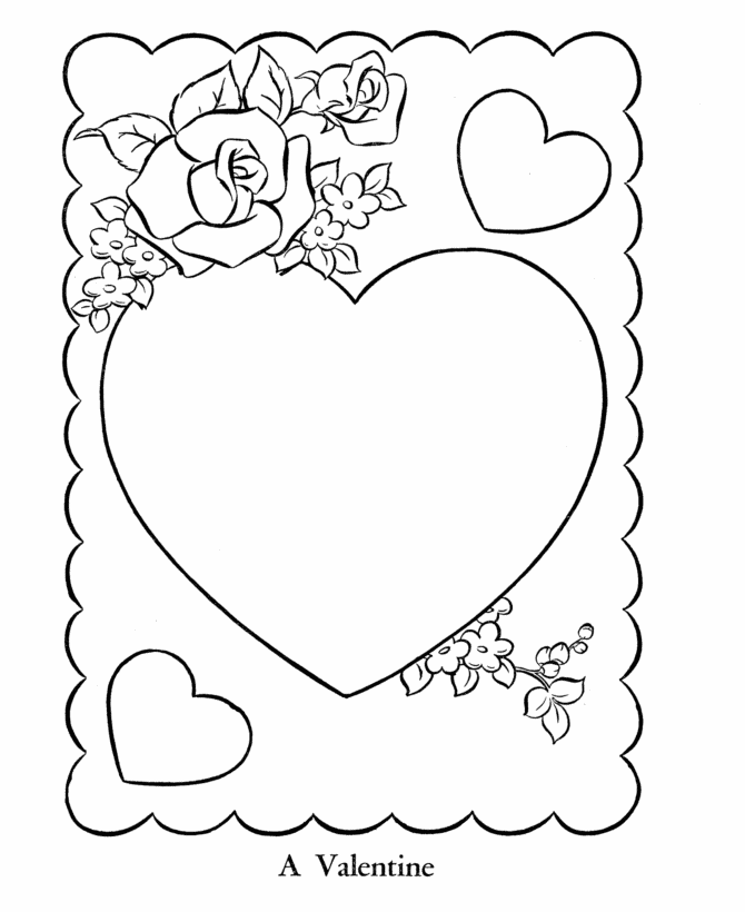 valentine card coloring pages - photo #1