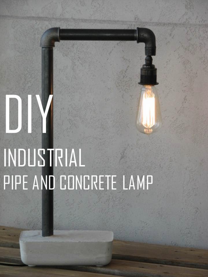 Diy Pipe Concrete Industrial Lamp, Industrial Pipe Lamp Diy