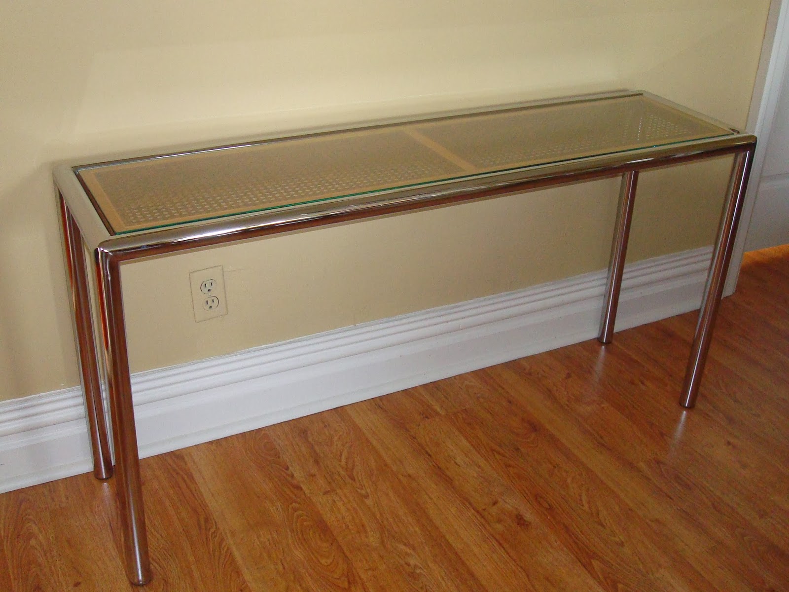 1970´s Milo Baughman tubular Chrome Sofa/Console Table