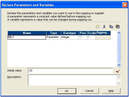 Map parameters. Map parameters