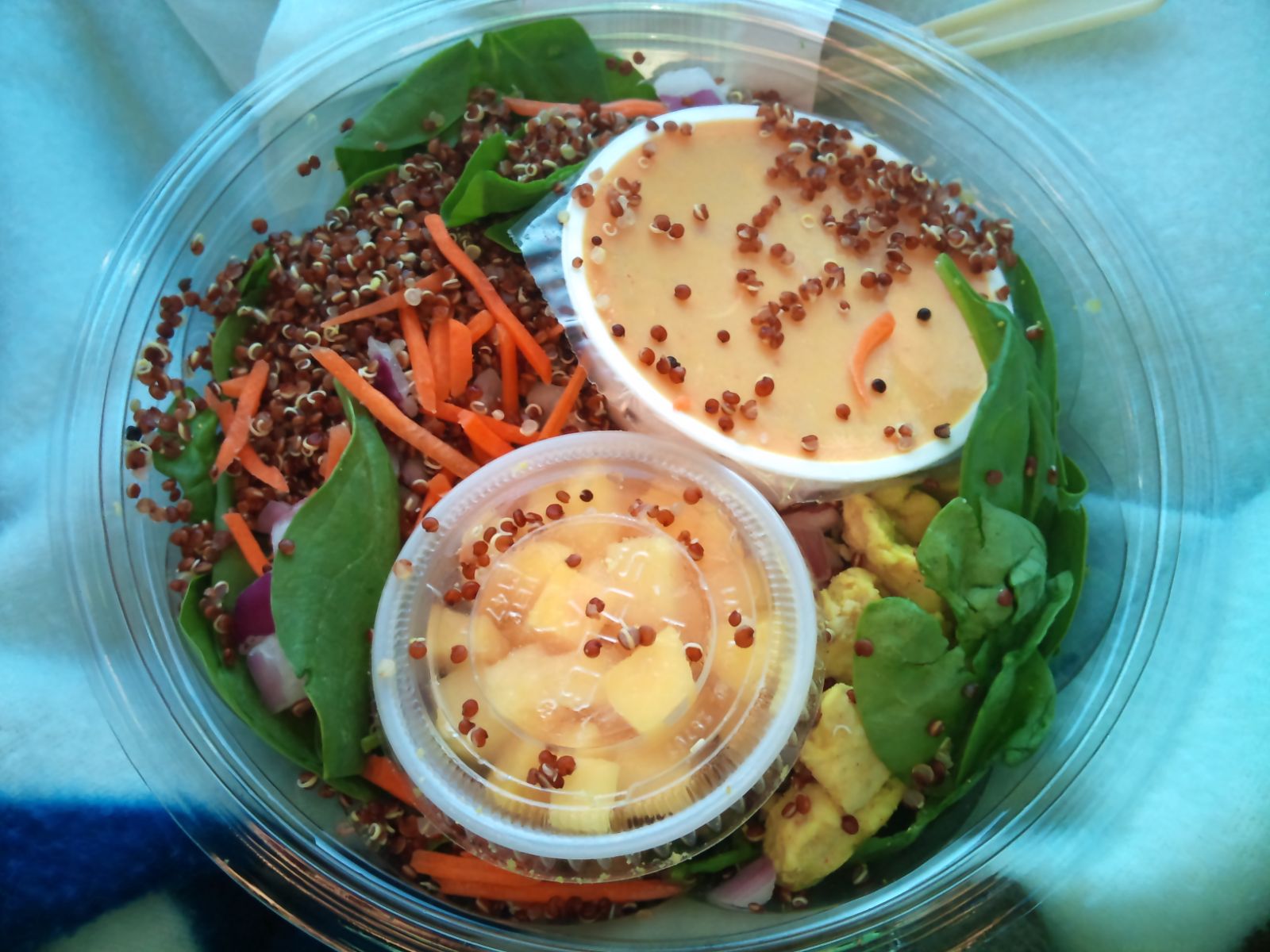 Exotic Foodie Adventures: Trader Joe's mango red quinoa and chicken salad.
