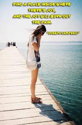 facebook Poste image quotes (Find a place inside where there's joy, and the joy will burn out the pain.)