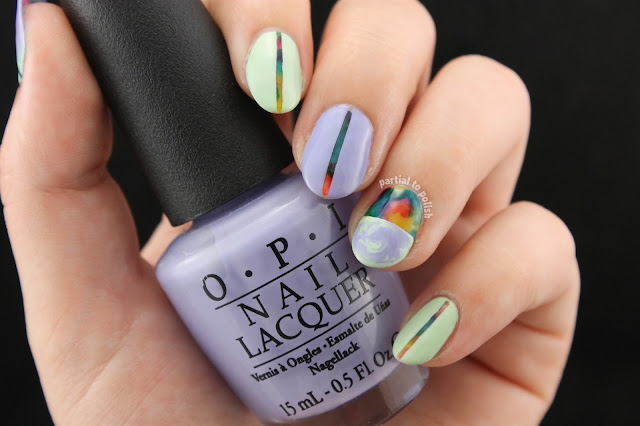 Squishy Rainbow Marble Using the OPI Color Paints (Magenta Muse, Primarily Yellow and Turquoise Aesthetic) & A Mint and Lilac Look On Top