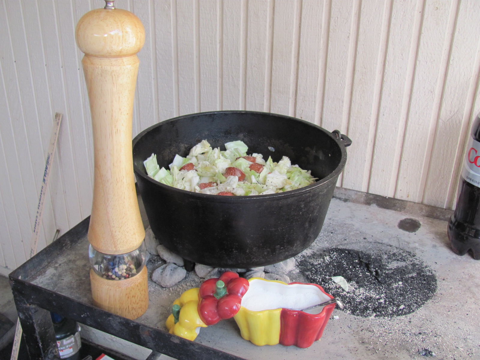 Rogue Dutch Oven Cookers Dutch oven Kielbasa and Cabbage