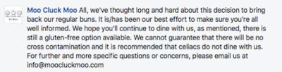 Moo Cluck Moo Celiac Facebook Comment Moo Cluck Moo Celiac Facebook Comment