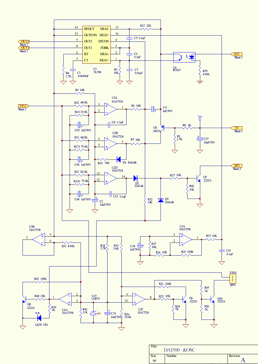 CIRCUIT DIAGRAM: 1500W INVERTER full schematics and pcb