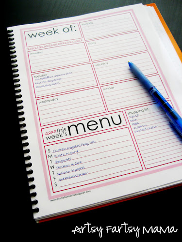 free printable weekly menu planner artsy fartsy mama blank weekly menu planner