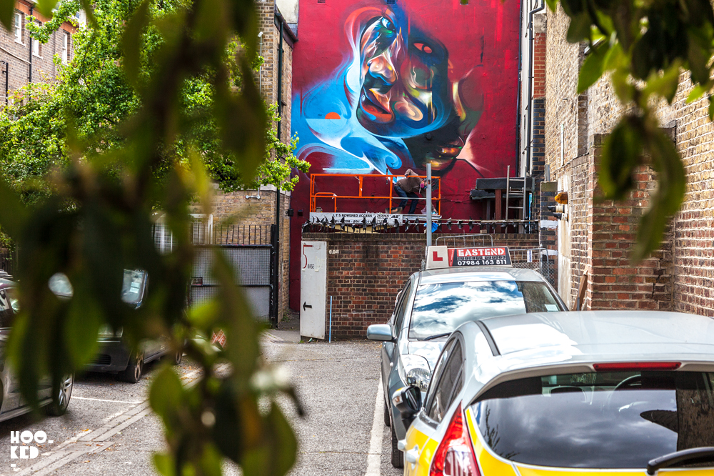 Brick Lane Street Art Mural by street and graffiti artist Mr.Cenz Brick Lane Street Art Mural by street and graffiti artist Mr.Cenz