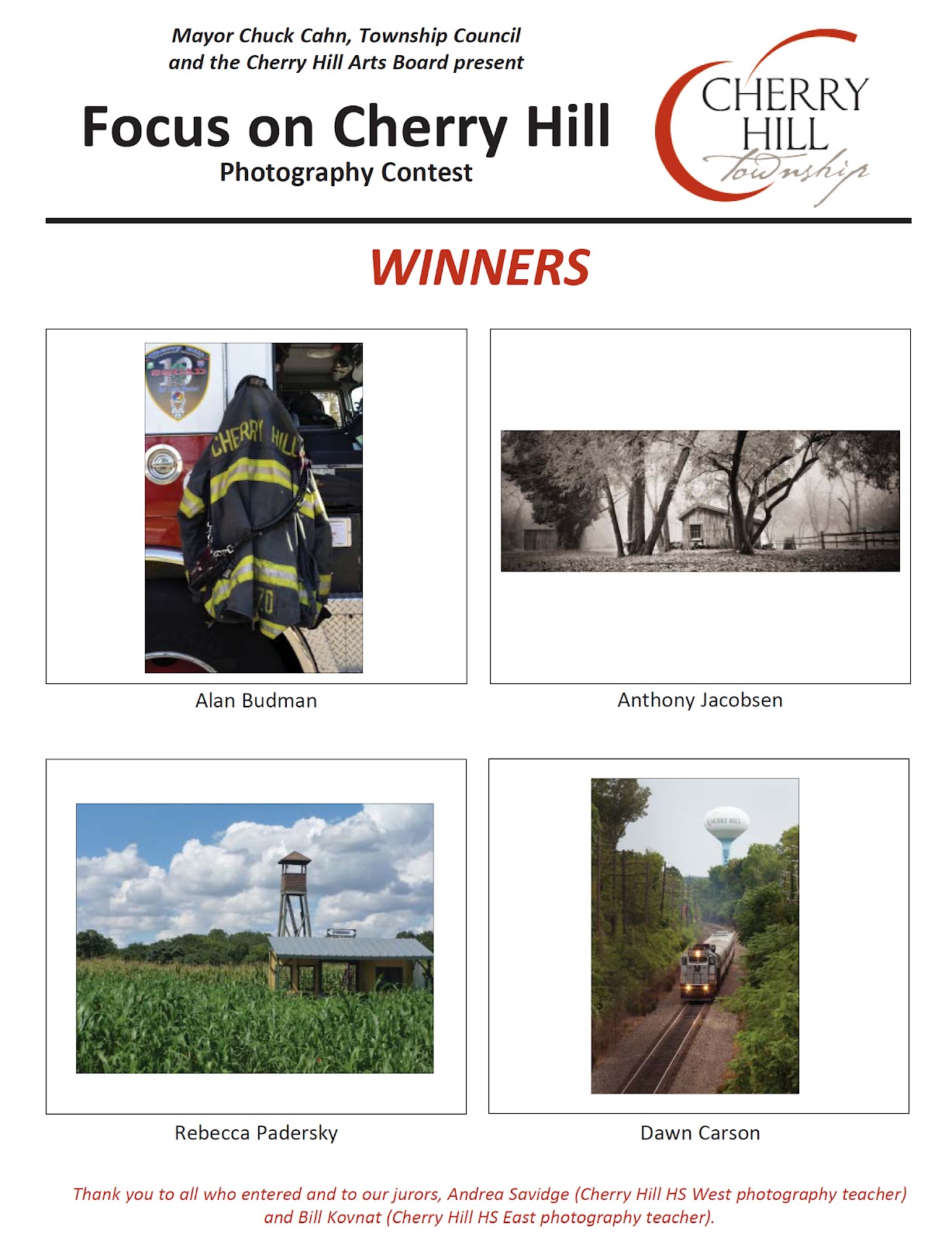 Cherry Hill Arts Board Blog 2012 Focus on Cherry Hill Winners Announced