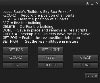 Builders Skybox for Second Life: Select 'height' from the menu