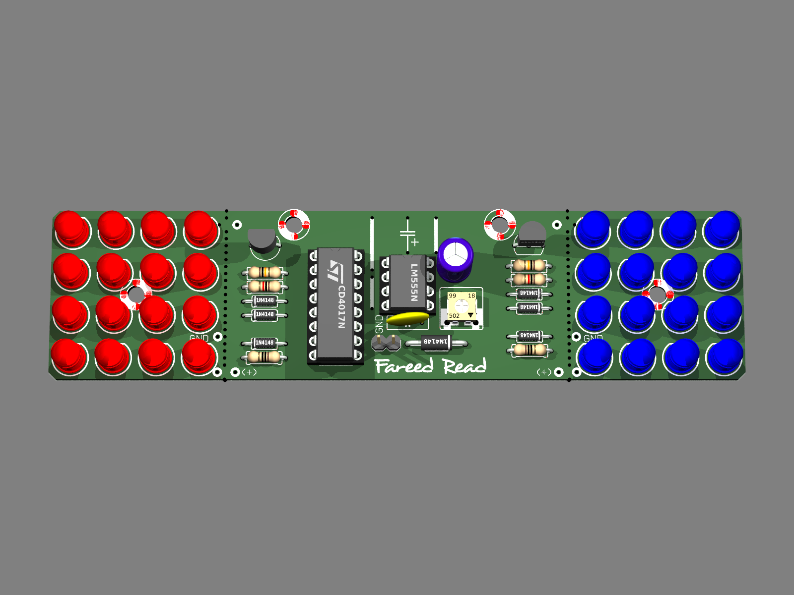 Membuat Strobo Dual Channel IC NE555 dan IC CD4017