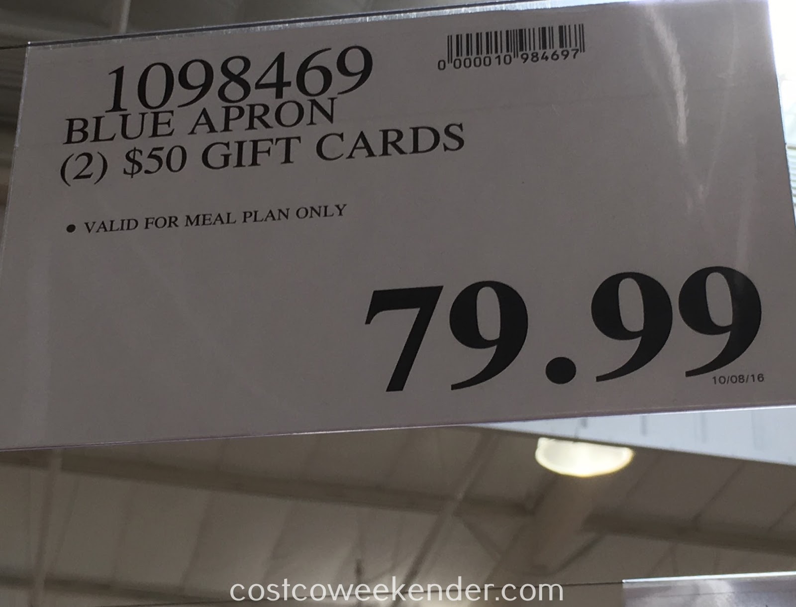 Blue Apron 2 50 Gift Cards Costco Weekender