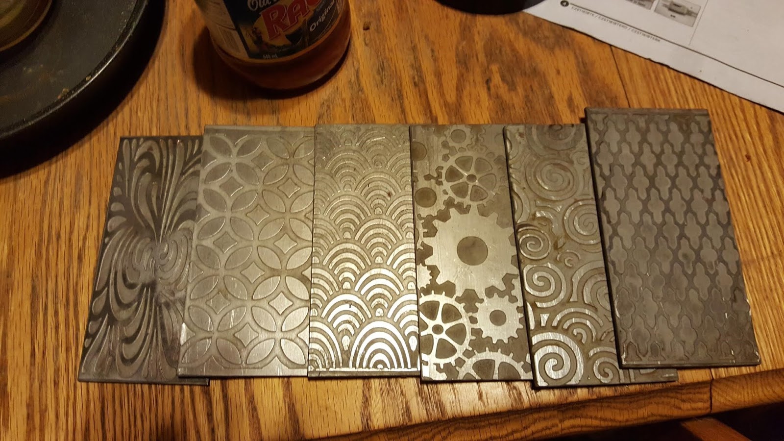 This weeks steel etching