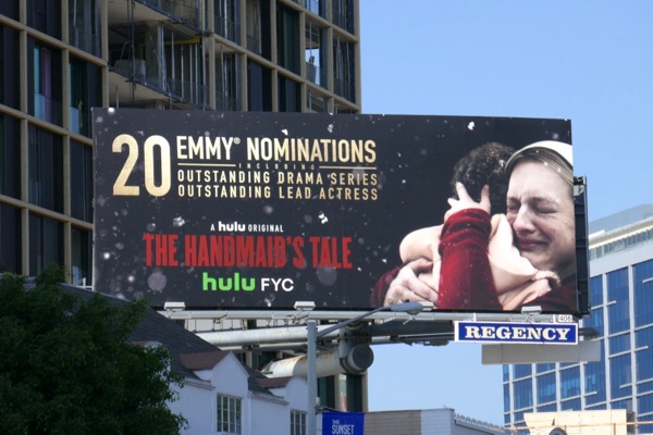 The Handmaid's Tale season 2 Emmy nominee billboard Handmaids Tale season 2 Emmy nominee billboard