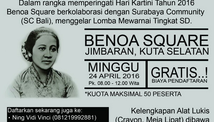 Semarakkan Hari Kartini, Pelajar SD di Bali Ikuti Lomba Mewarnai