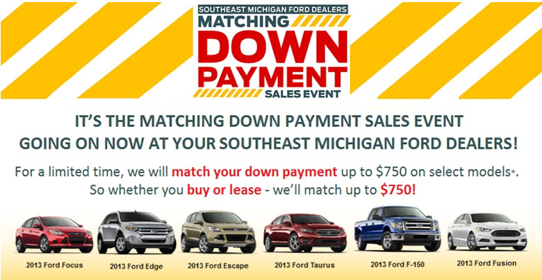 Ford Matching Down Payment Sales Event
