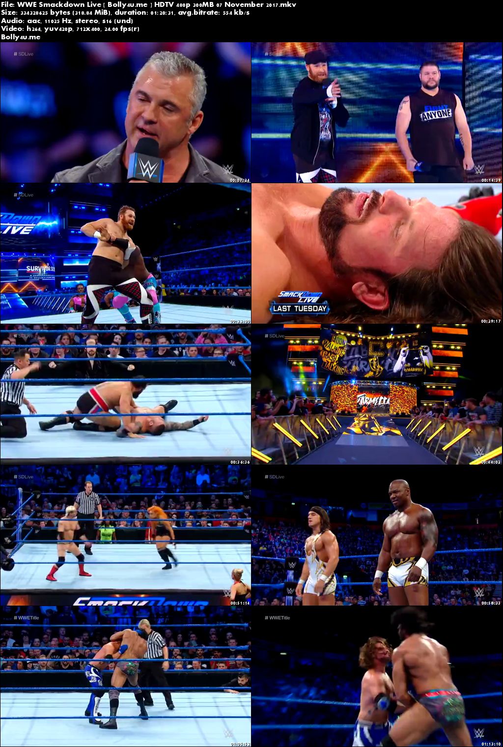 WWE Smackdown Live HDTV 480p 300MB 07 November 2017 Download