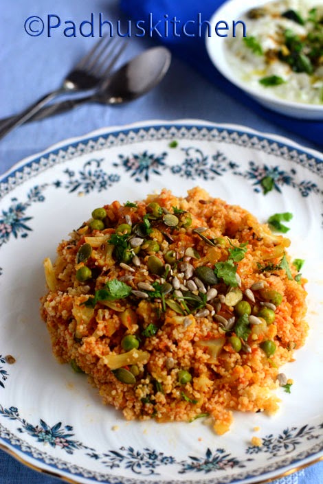 Couscous with Cauliflower,Peas Couscous with Cauliflower,Peas