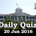 Daily Current Affairs Quiz - 20 Jun 2016