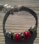Red Jasper & Black - Custom Designed Bracelet