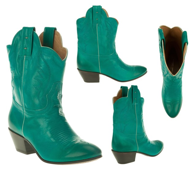 red and turquoise cowboy boots