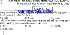 de thi thu mon hoa nam 2012