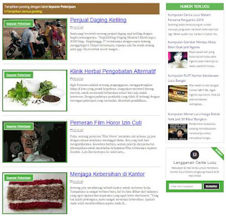 Contoh Pemasangan Snippet Posting Blogspot