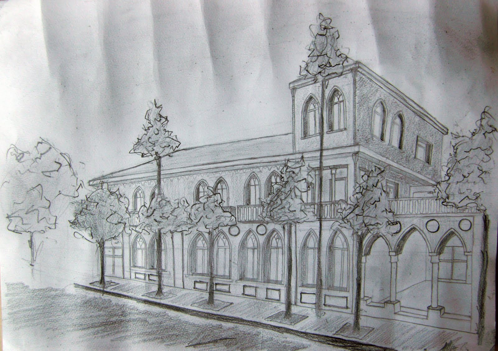 Embassy Building Draw Epoka Drawing Class: Drawing of ex-yugoslavian embassy, works