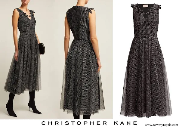 Princess Marie wore CHRISTOPHER KANE Metallic tulle midi dress