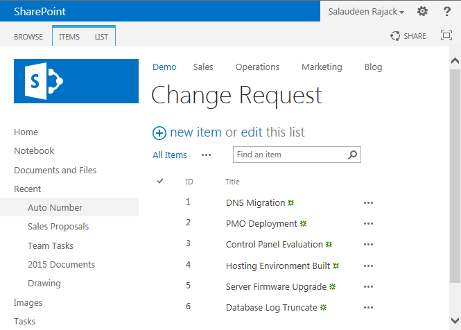 sharepoint rename id column