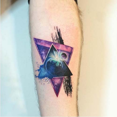 renkli galaksi ay dövmesi watercolor galaxy moon tattoo renkli galaksi ay dövmesi watercolor galaxy moon tattoo