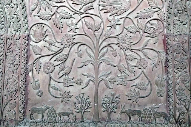 Relief carvings which makes up the walls of the Ganga Durbar Hall Relief carvings which makes up the walls of the Ganga Durbar Hall