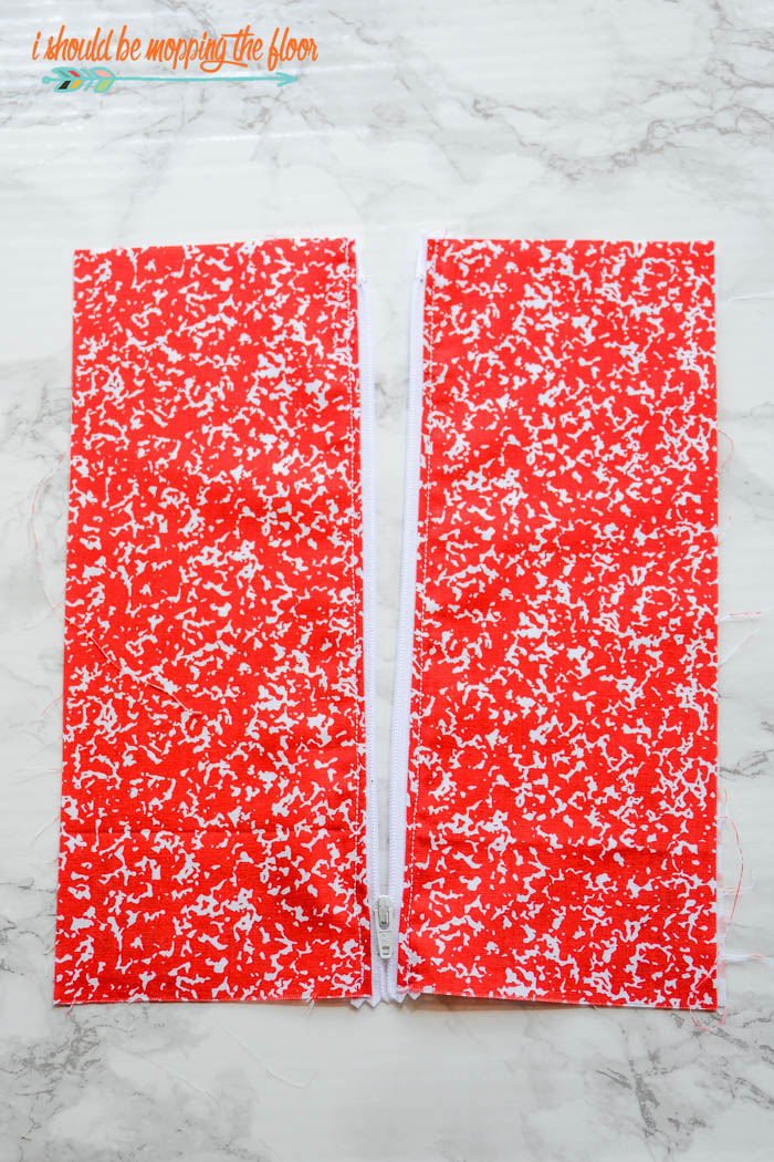 Lined Zipper Pencil Pouch Step-by-Step Photo Tutorial Unzip the Zipper