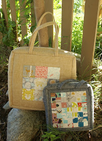 Linen and Cotton Mosaic Bags by Fabric Mutt